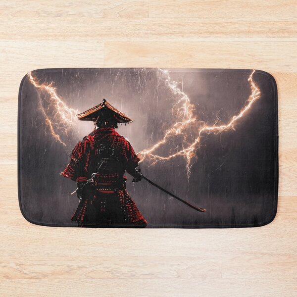 Item preview, Japanese samurai in the water during thunderstorm designed and sold by PM-Artistic.