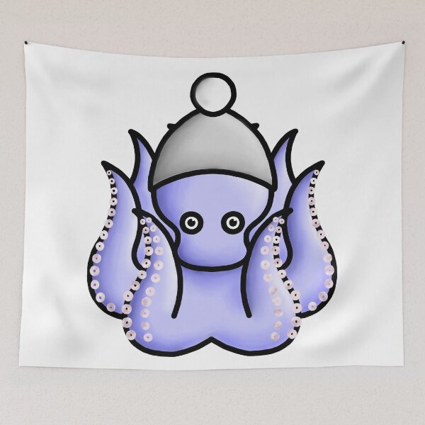 Item preview, Winter octopus with hat designed and sold by octo-PS.