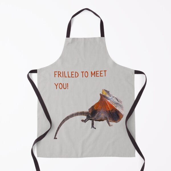 Item preview, Frilled (Thrilled) to meet you. Photograph of a frill necked lizard and burnt orange text. designed and sold by JellyBeenzz.