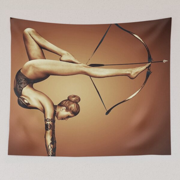Item preview, Woman shooting arrow with her feet Fantasy art designed and sold by Soy-el-Soil.