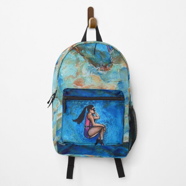 Item preview, Pretty freediving girl sleeping underwater inside coral reef designed and sold by BeefStroganof.