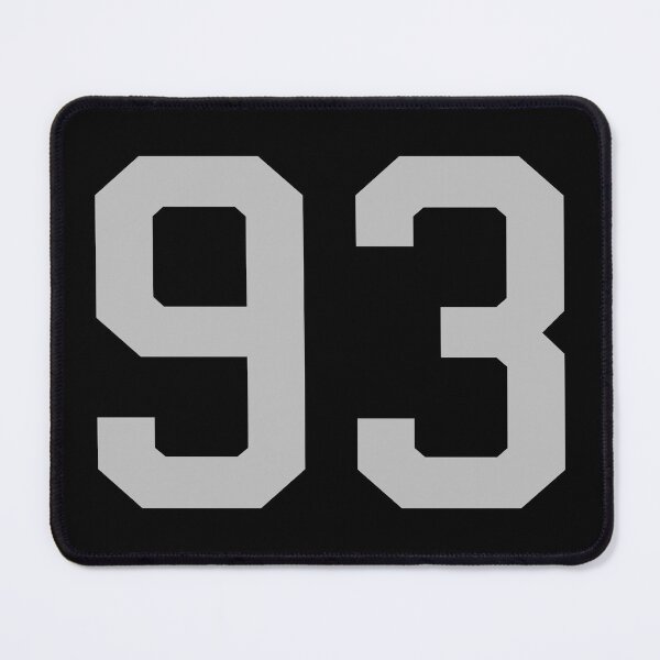 Item preview, Number 93, grey on black sports jersey number ninety three designed and sold by LoveIsColorful.
