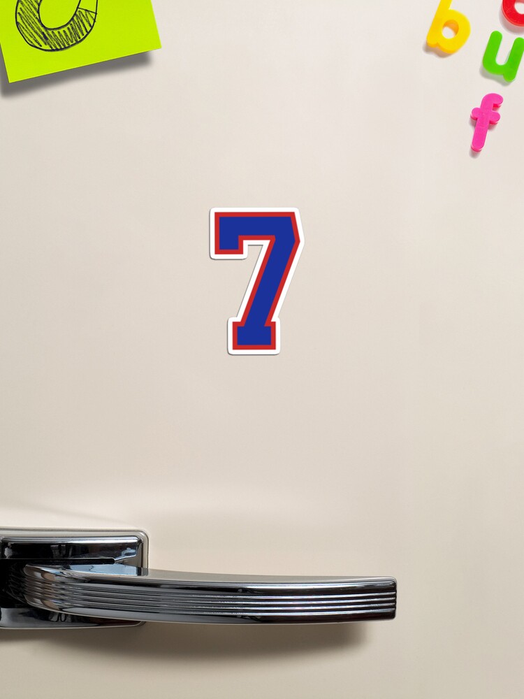 Number 3 blue red sports jersey three Sticker for Sale by LoveIsColorful