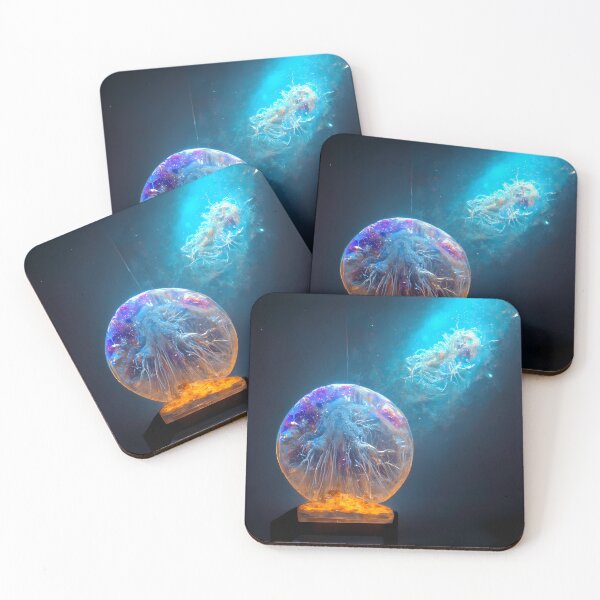 Item preview, Outer space snow globe jellyfish and galaxy nebula designed and sold by PM-Artistic.