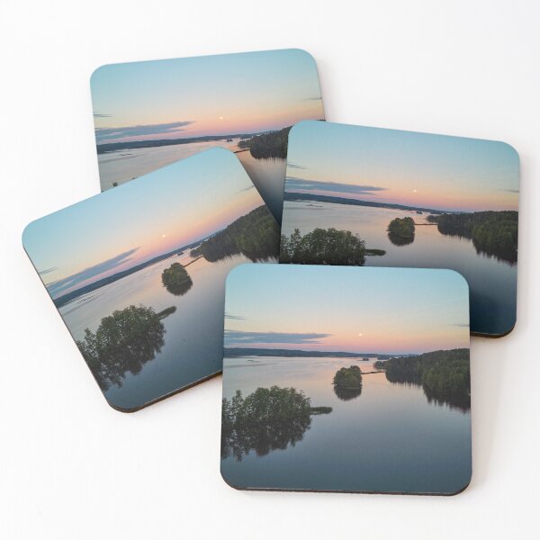 Item preview, Full moon still hanging over the lake designed and sold by Jouko Lehto Photography.