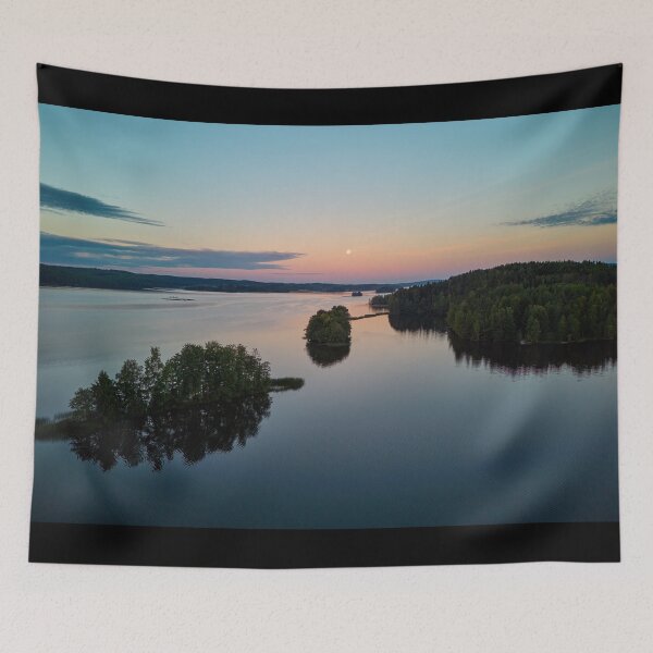 Item preview, Full moon still hanging over the lake designed and sold by Jouko Lehto Photography.