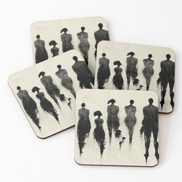 Item preview, Abstract Art of Human Silhouettes  - Created by Artificial Intelligence designed and sold by Created-by-AI.