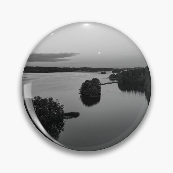Item preview, Full moon still hanging over the lake bw designed and sold by Jouko Lehto Photography.