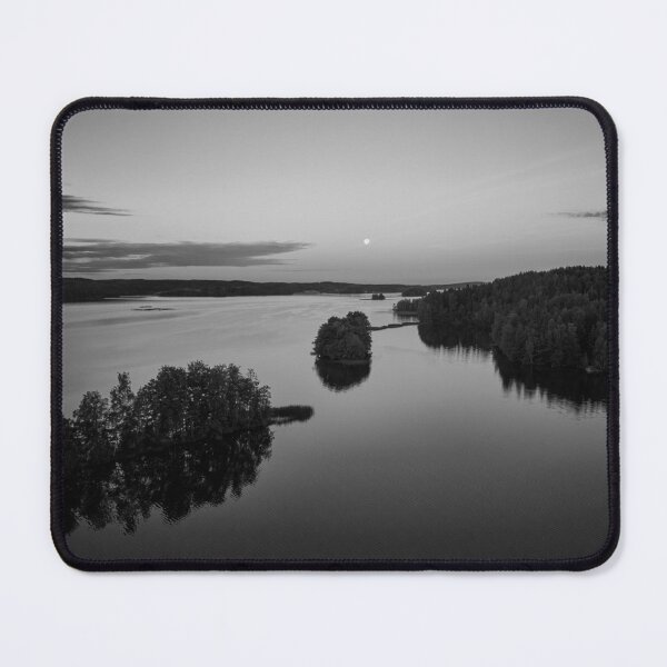Item preview, Full moon still hanging over the lake bw designed and sold by Jouko Lehto Photography.
