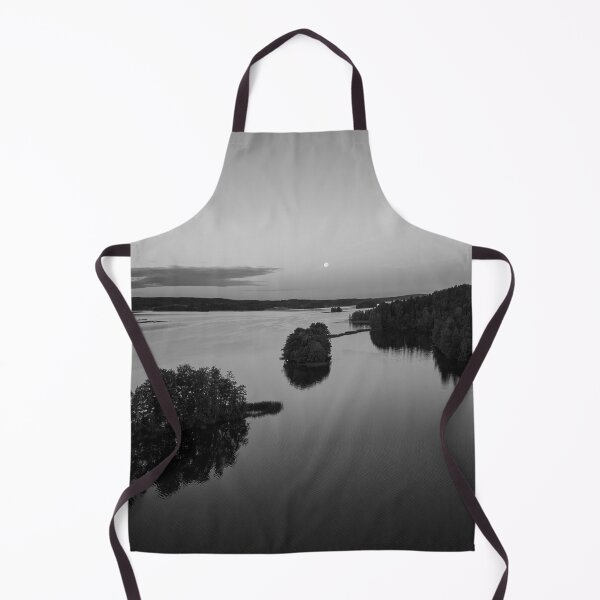 Item preview, Full moon still hanging over the lake bw designed and sold by Jouko Lehto Photography.