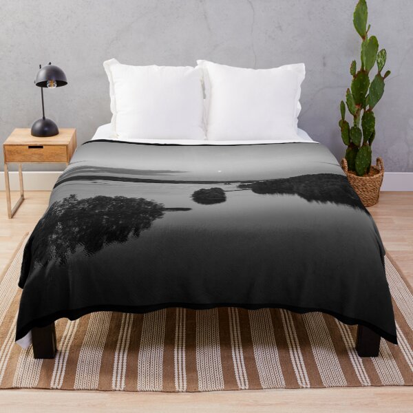 Item preview, Full moon still hanging over the lake bw designed and sold by Jouko Lehto Photography.