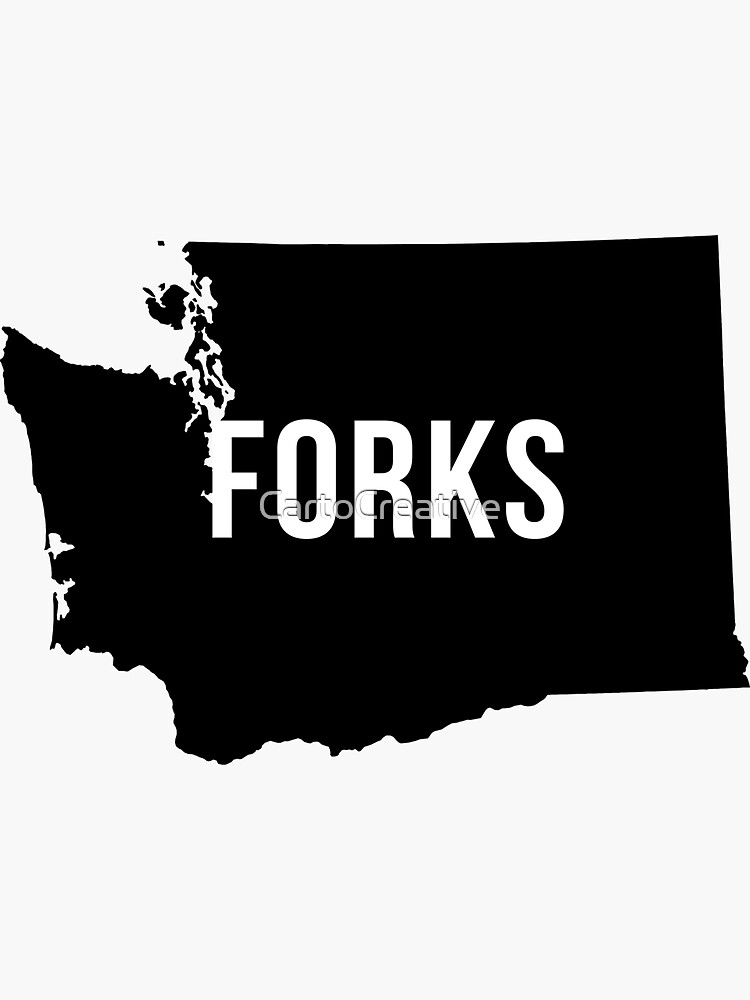 "Forks, Washington Silhouette" Sticker for Sale by CartoCreative