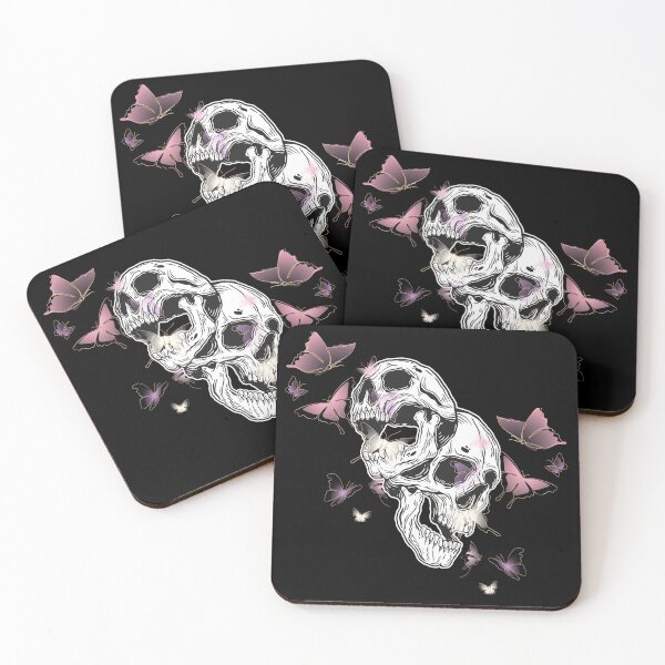 Item preview, Screaming Skulls and pink butterflies designed and sold by Wonder & Whimsy.