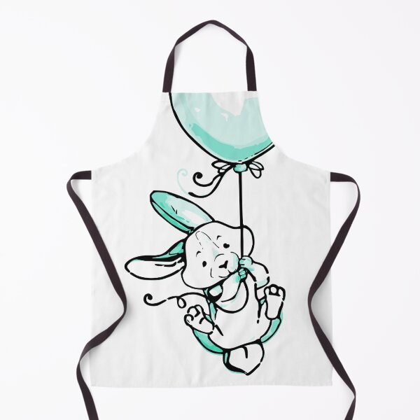 Item preview, Little teal bunny with a balloon designed and sold by StillaDesign.