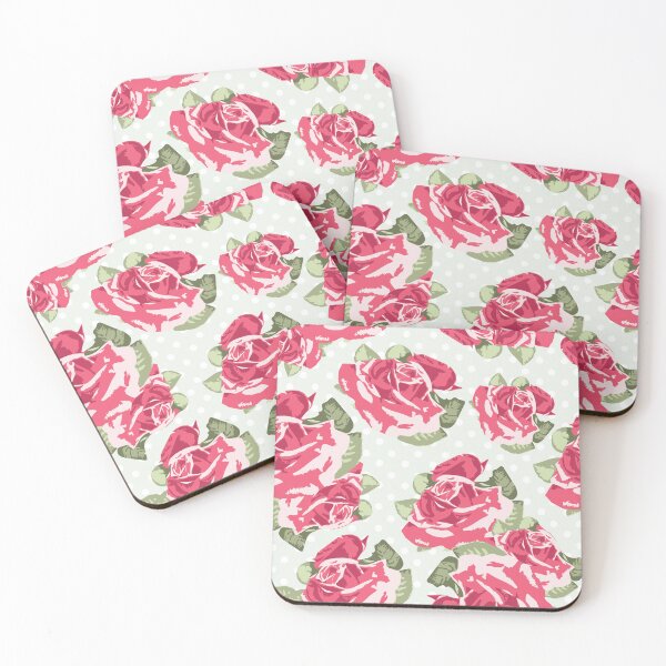 Item preview, English Roses on Green Polka Dots designed and sold by Rainbows Galore.