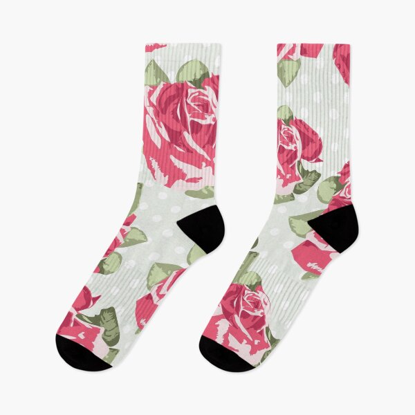 Item preview, English Roses on Green Polka Dots designed and sold by Rainbows Galore.