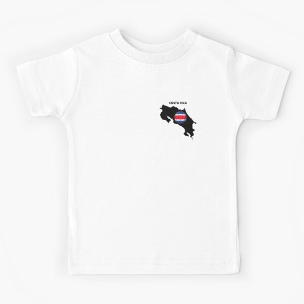 Camiseta Para Niños Mapa De Costa Rica Con Balón De Futbol Y Colores De La Bandera