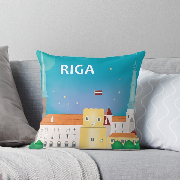 Item preview, Riga, Latvia - Skyline Illustration by Loose Petals designed and sold by LoosePetals.