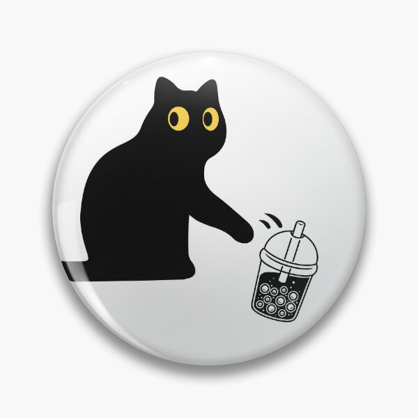 Item preview, Cat Knocking Off Bubble Tea Drink designed and sold by chillaxcats.