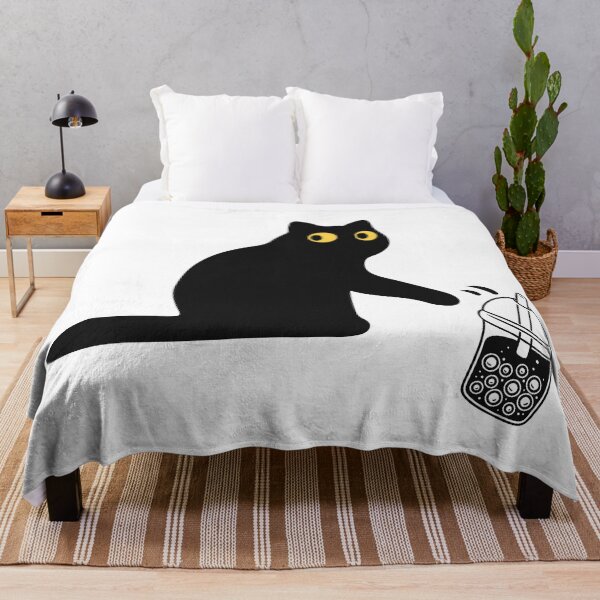 Item preview, Cat Knocking Off Bubble Tea Drink designed and sold by chillaxcats.