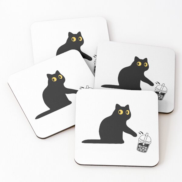 Item preview, Cat Knocking Off Bubble Tea Drink designed and sold by chillaxcats.