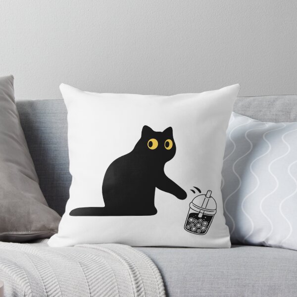 Item preview, Cat Knocking Off Bubble Tea Drink designed and sold by chillaxcats.