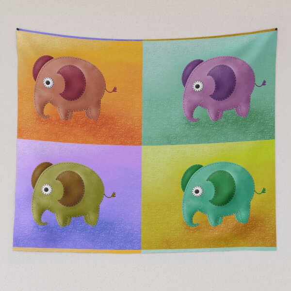 Item preview, Elephant in leather look, as Warhol style designed and sold by Kreativa1.