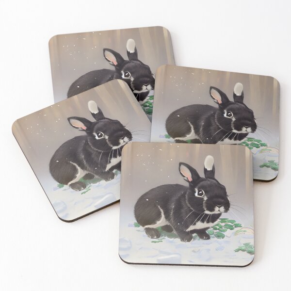 Item preview, Japanese Bunny Black Otter Netherland Dwarf Rabbit designed and sold by wigobun.