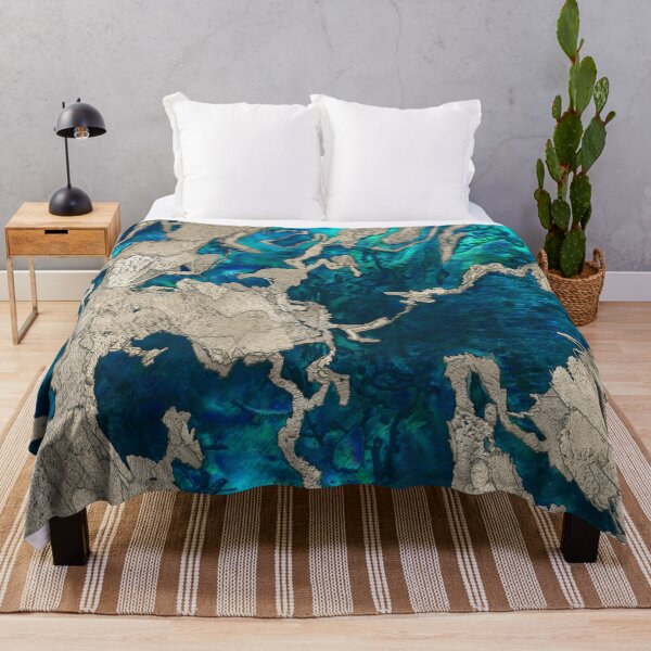 Item preview, Blue Sapphire and Cement Mixed media abstract designed and sold by k9printart.
