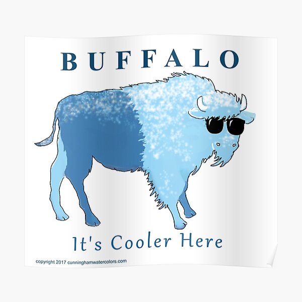 Buffalo- It's Cooler Here! Print Poster