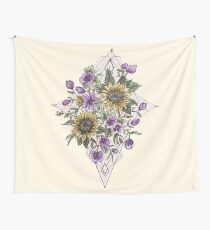 Geometric Sunflower Pattern Wall Tapestry