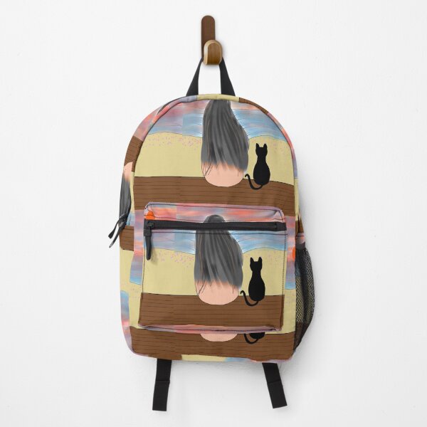 Item preview, Cat watching sunset with lovely owner. designed and sold by Darkies-store.