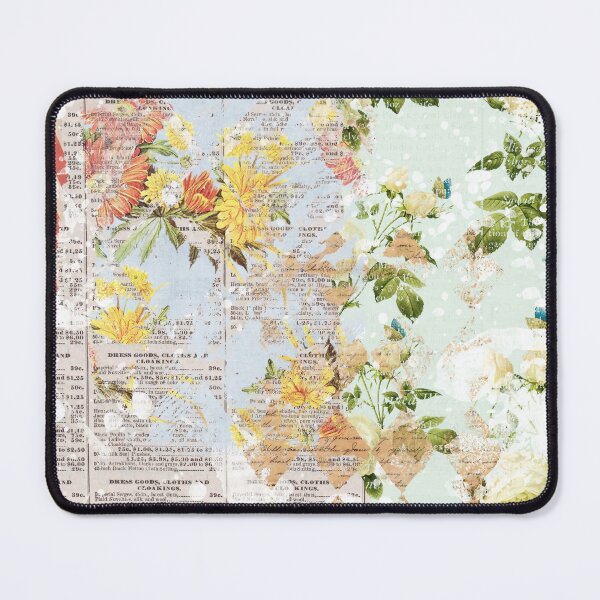Item preview, Grunged Florals on Blue designed and sold by Rainbows Galore.