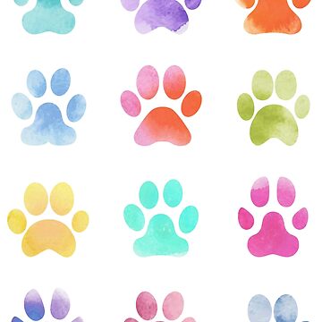 Artwork thumbnail, Watercolour Paw Prints, Dog Paws by khyphenj
