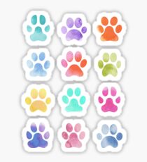 Aquarell-Tatzen-Drucke, Hundetatzen Sticker