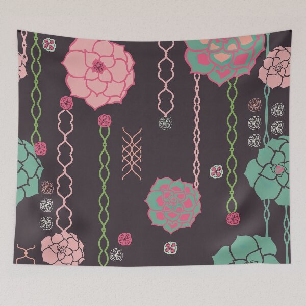 Artikelvorschau, Illustrated Pink & Teal Roses entworfen und verkauft von Rainbows Galore.