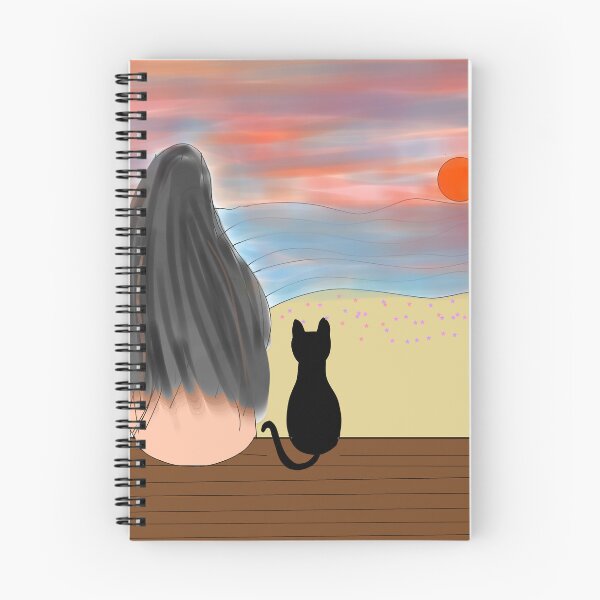 Item preview, Cat watching sunset with lovely owner. designed and sold by Darkies-store.