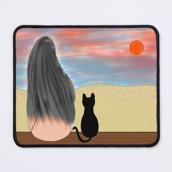 Item preview, Cat watching sunset with lovely owner. designed and sold by Darkies-store.