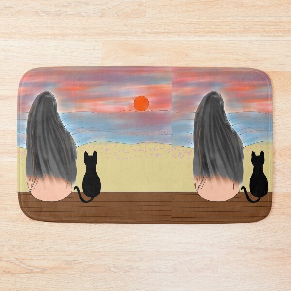 Item preview, Cat watching sunset with lovely owner. designed and sold by Darkies-store.