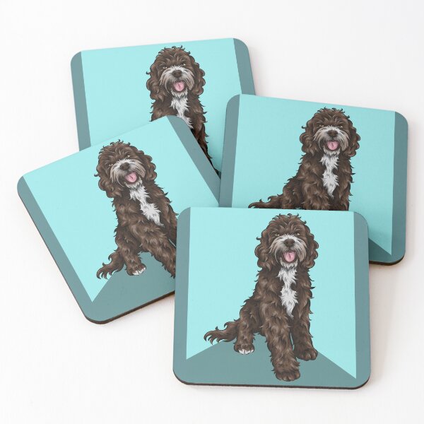 Item preview, Sproodle | Cute Dog Art | Turquoise Background designed and sold by shirinsart.
