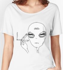 Smoking Alien Women's Relaxed Fit T-Shirt