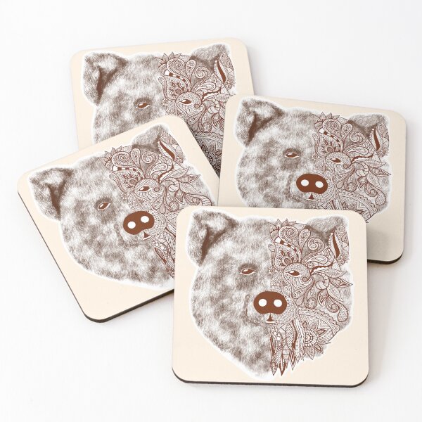 Item preview, Bear Face and Mandala - Brown designed and sold by SemDesigns1.