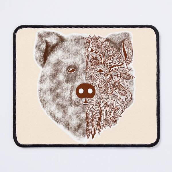 Item preview, Bear Face and Mandala - Brown designed and sold by SemDesigns1.