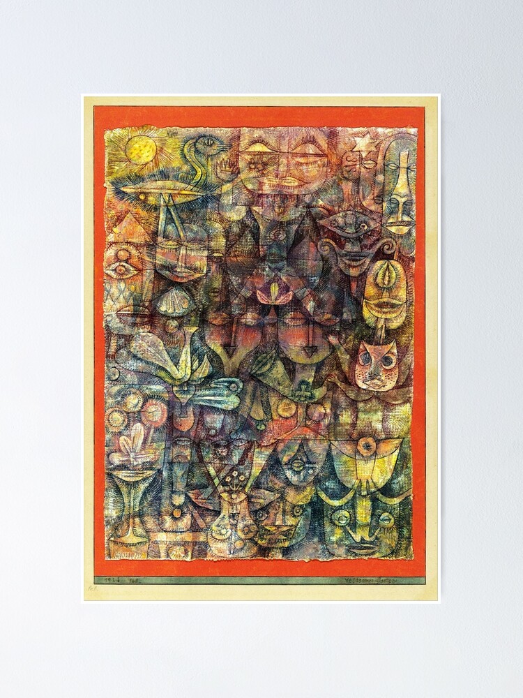 Paul Klee most famous paintings ,Paul Klee Strange Garden (1923) , Paul  Klee Bauhaus , Poster for Sale by IvintageArt