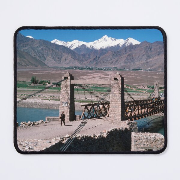 Item preview, 1970s - Bridge seen in Ladakh with snow capped mountains in the background, India designed and sold by thatwaslife.