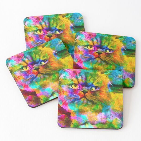 Artikelvorschau, Colorful Persian cat looking grumpy - digital painting entworfen und verkauft von NickoPrints.