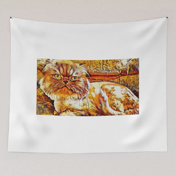 Artikelvorschau, Persian cat looking grumpy - brown high contrast entworfen und verkauft von NickoPrints.