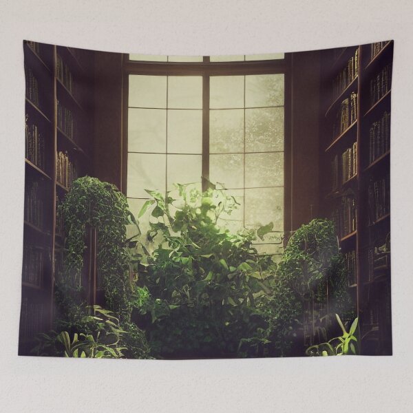 Item preview, Library filled with plants designed and sold by chatzous.