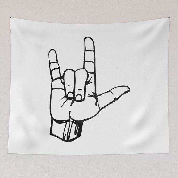 Item preview, Hand I Love You ILY Sign Language Symbol Gesture designed and sold by MadEDesigns.