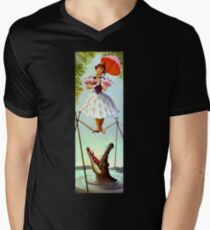 Camiseta para hombre de cuello en v Tight Rope Girl